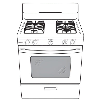 HOTPOINT 30" Free-Standing Gas Range with Cordless Battery Ignition - RGBS200DMWW-KT