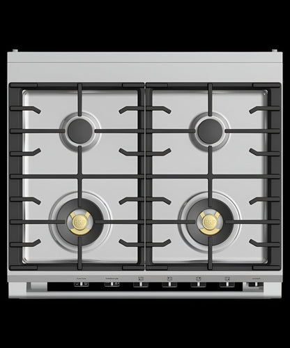 FISHER & PAYKEL OR30SCG6B1 Dual Fuel Range, 30", 4 Burners, Self-cleaning - OR30SCG6B1-KT