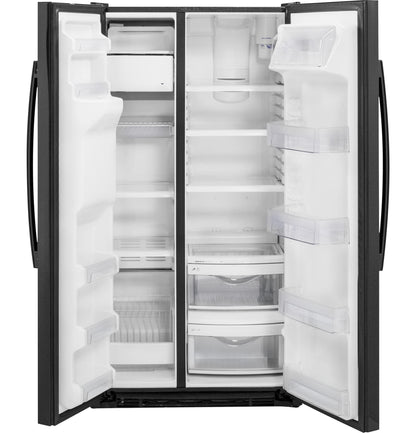 GE APPLIANCES GZS22DGJBB GE® 21.9 Cu. Ft. Counter-Depth Side-By-Side Refrigerator - GZS22DGJBB-KT