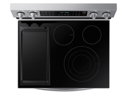 SAMSUNG 6.3 cu. ft. Smart Freestanding Electric Range with No-Preheat Air Fry, Convection+ & Griddle in Stainless Steel - NE63A6711SS-KT