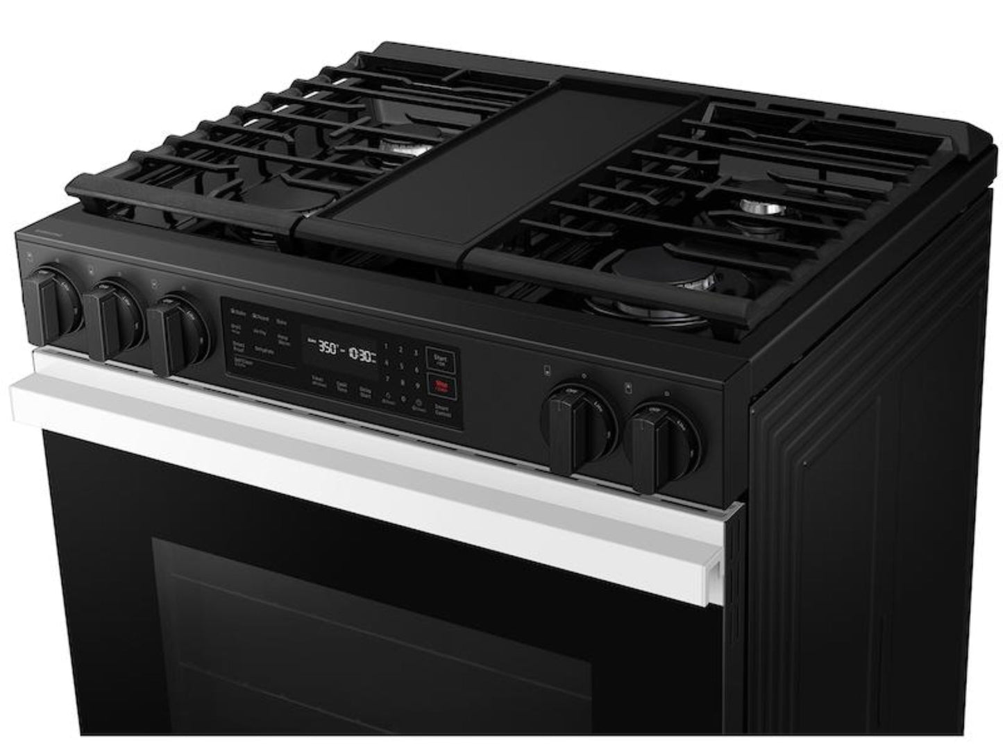 SAMSUNG Bespoke 6.0 cu. ft. Smart Slide-In Gas Range with Air Fry & Precision Knobs in White Glass - NSG6DB830012-KT