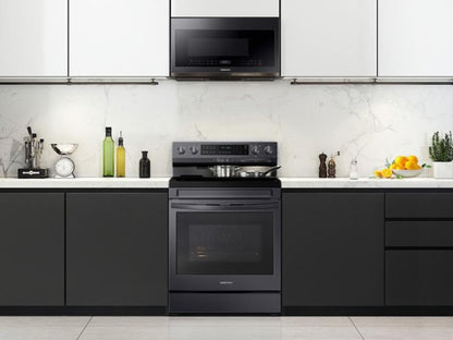 SAMSUNG 6.3 cu. ft. Smart Freestanding Electric Range with No-Preheat Air Fry, Convection+ & Griddle in Black Stainless Steel - NE63A6711SG-KT