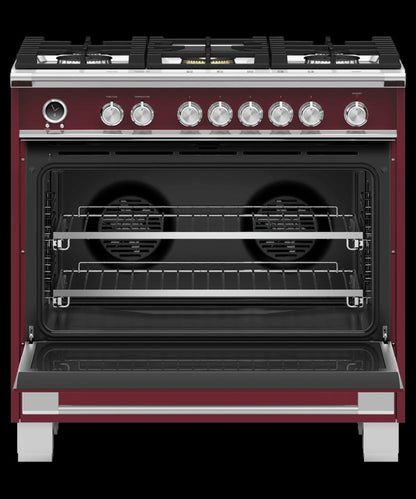 FISHER & PAYKEL OR36SCG6R1 Dual Fuel Range, 36", 5 Burners, Self-cleaning - OR36SCG6R1-KT