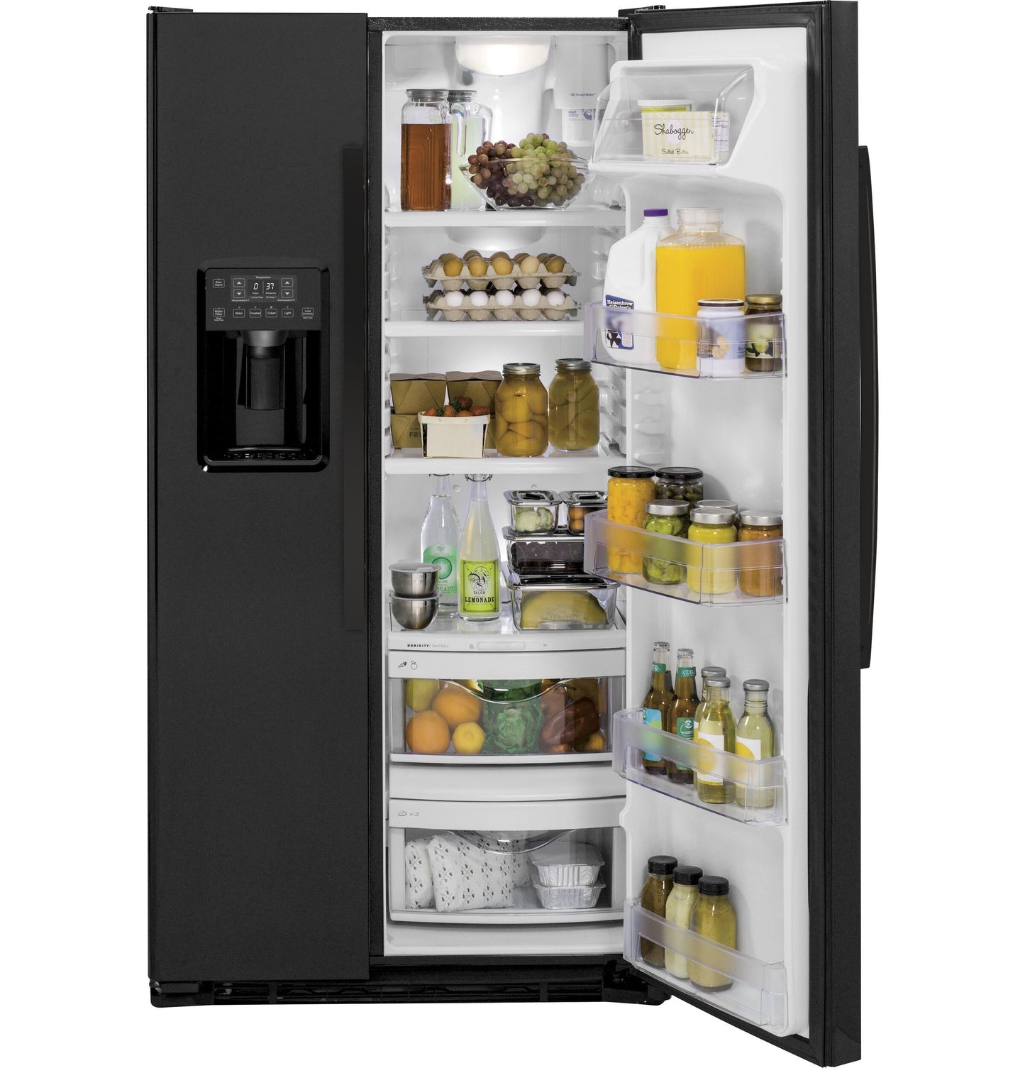 GE APPLIANCES GZS22DGJBB GE® 21.9 Cu. Ft. Counter-Depth Side-By-Side Refrigerator - GZS22DGJBB-KT
