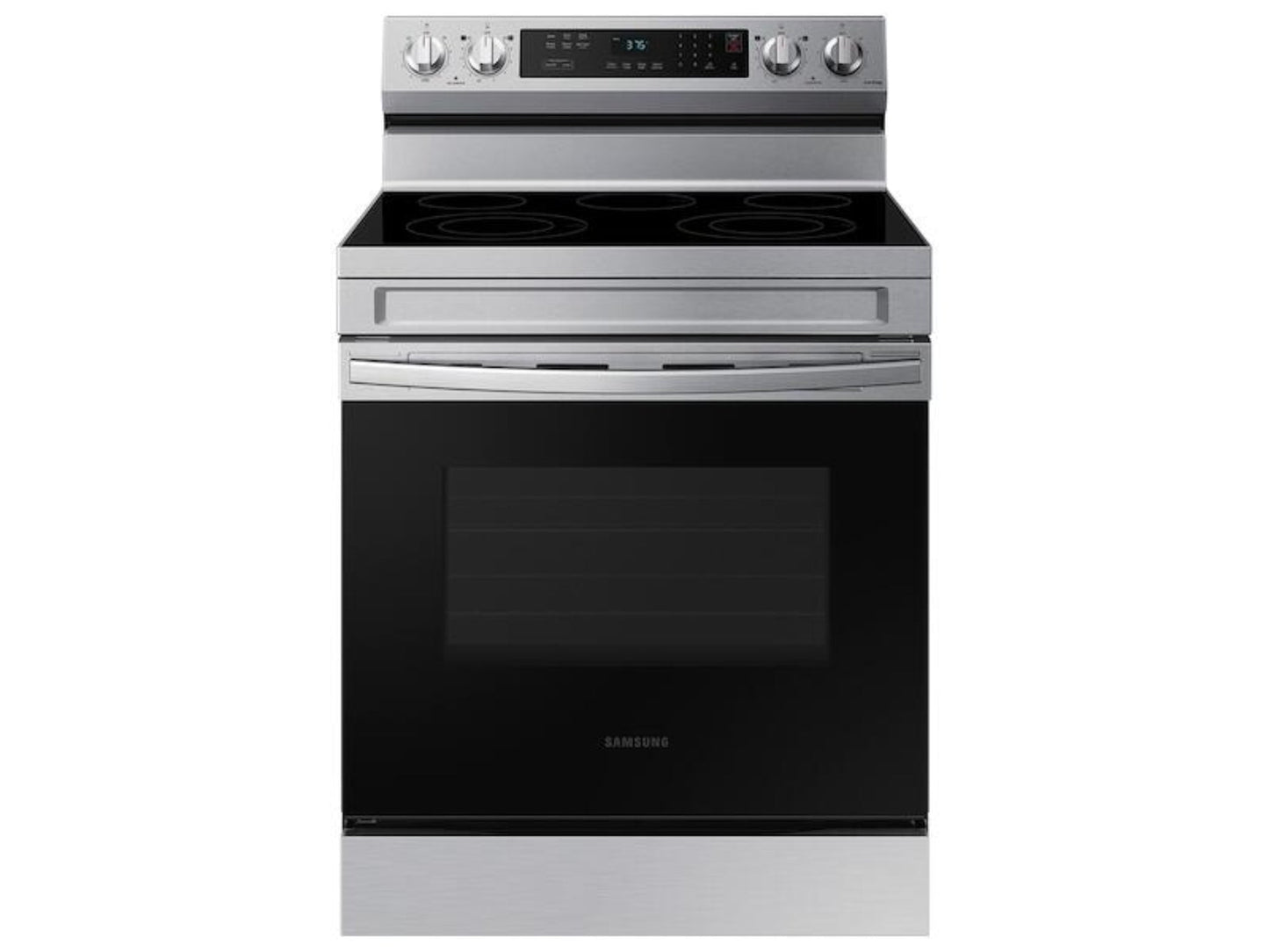 SAMSUNG 6.3 cu. ft. Smart Freestanding Electric Range with Rapid Boil™ & Self Clean in Stainless Steel - NE63A6311SS-KT