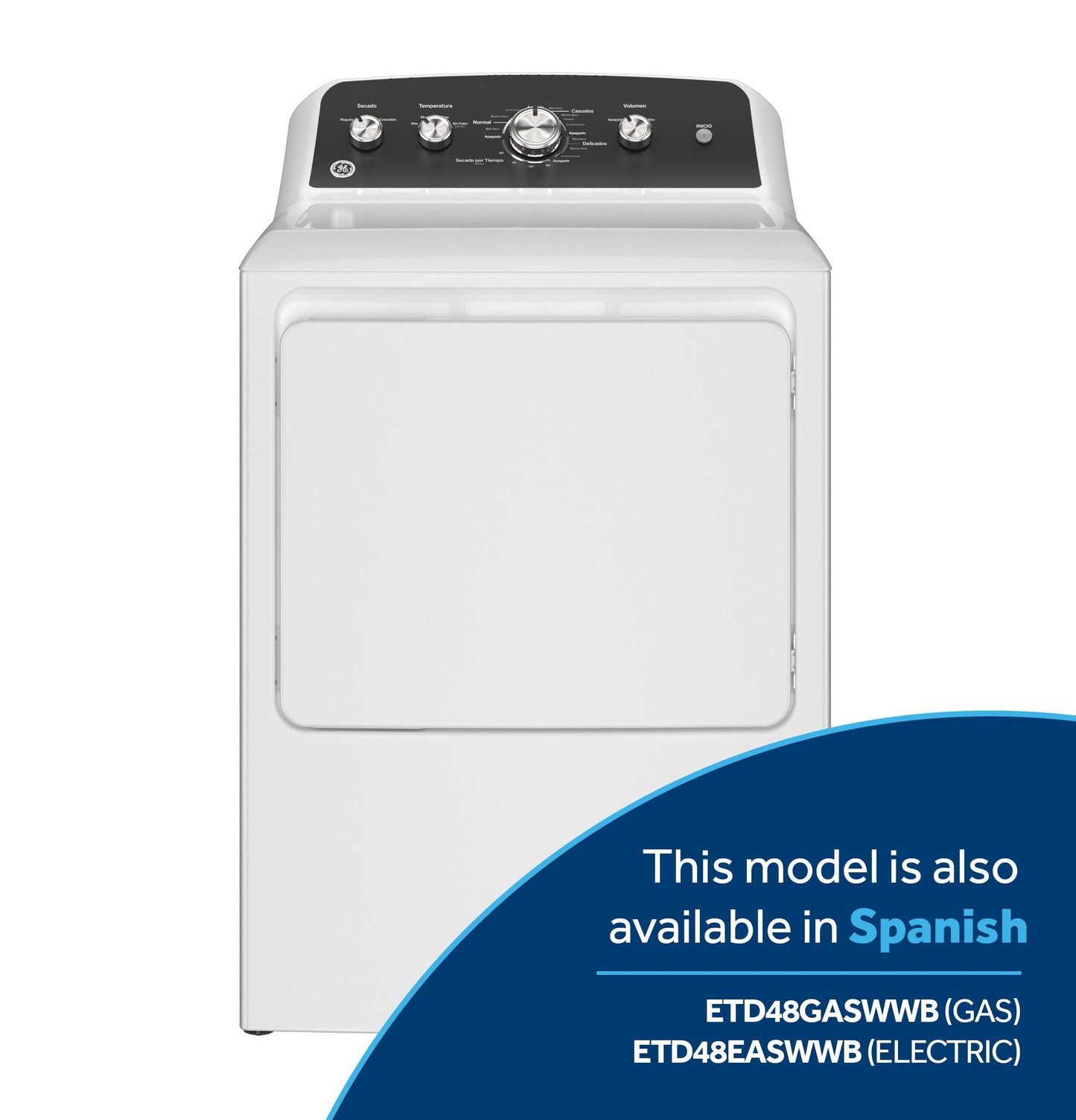 GE APPLIANCES GTD48EASWWB GE(R) 7.2 cu. ft. Capacity Electric&#x00A0;Dryer with Up To 120 ft. Venting&#x00A0;and&#x00A0;Extended Tumble - GTD48EASWWB-KT