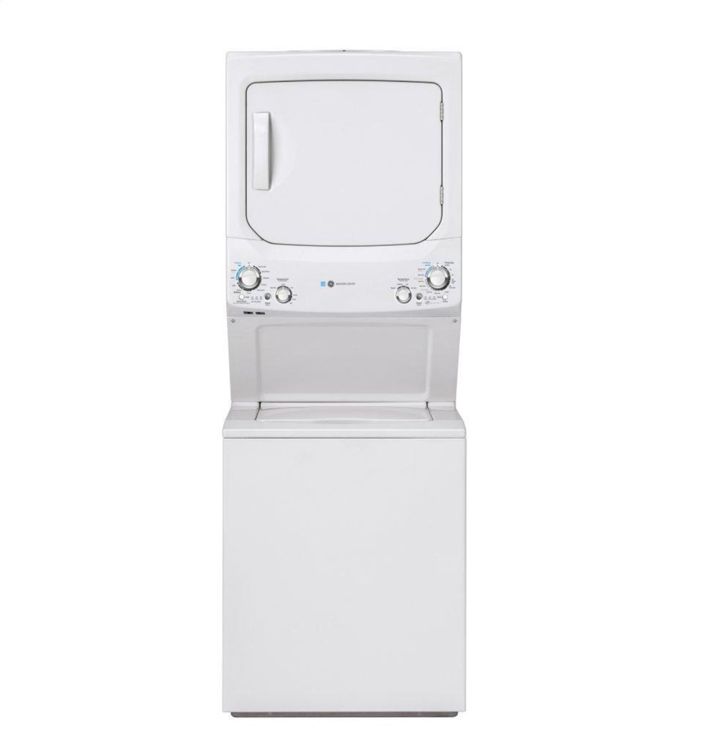 GE Unitized Spacemaker Washer & Electric Dryer, 3.8 cu. ft. Washer - GUD27ESSMWW-KT