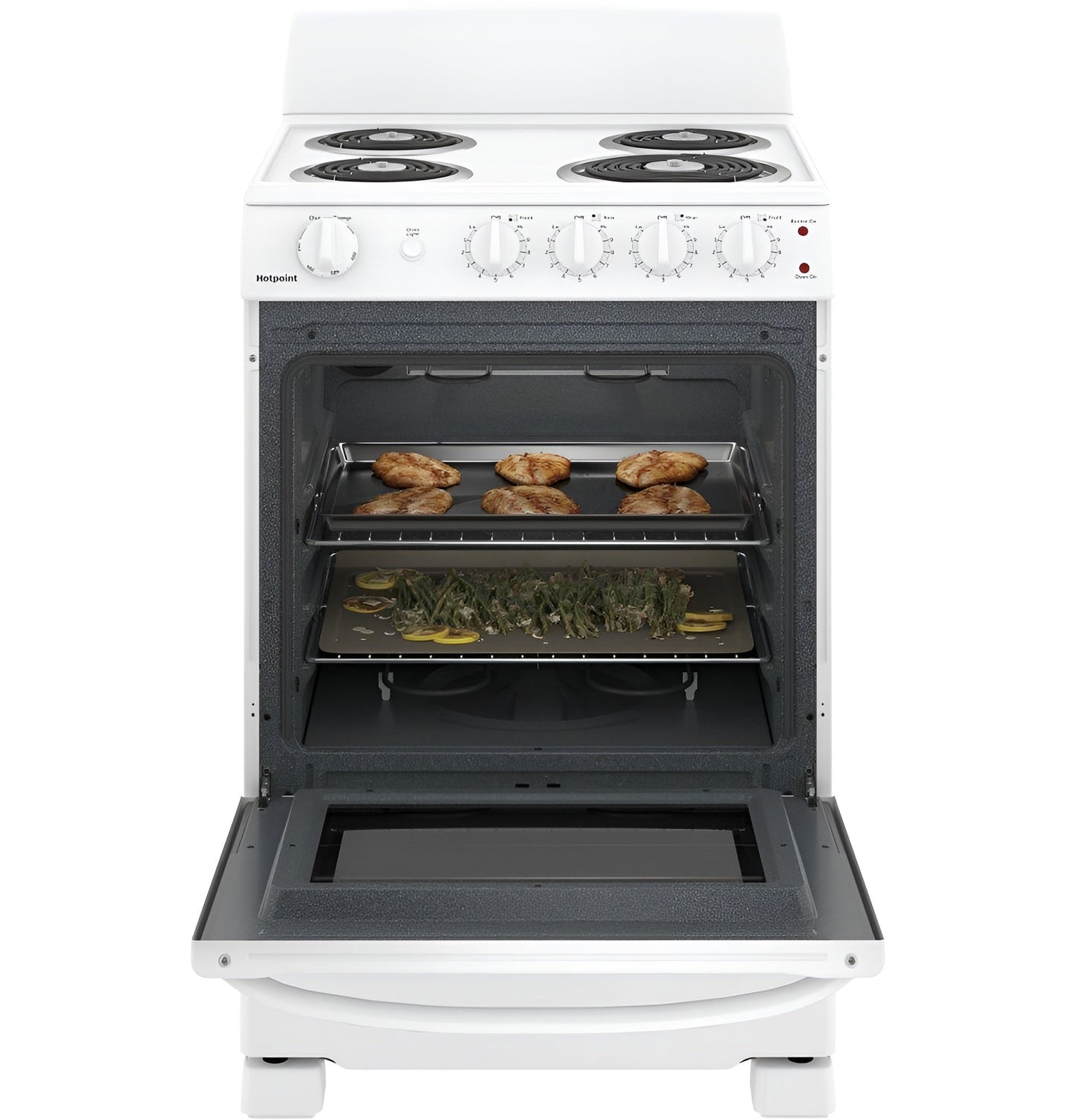 HOTPOINT RAS240DMWW Hotpoint 24" Electric Free-Standing Front-Control Range - RAS240DMWW-KT