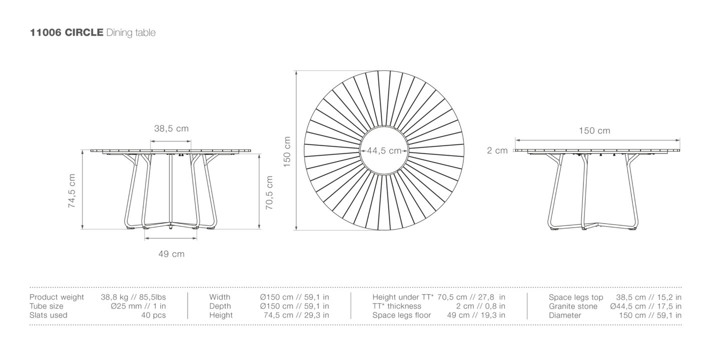HOUE CIRCLE Outdoor Dining Table