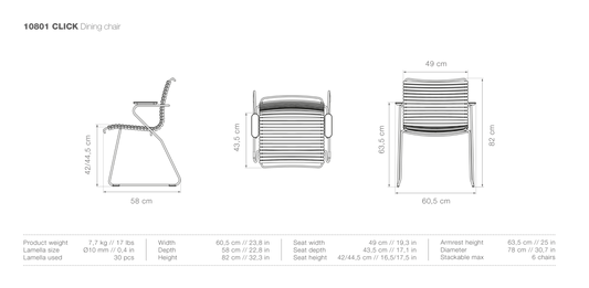 HOUE CLICK Outdoor Dining Chair w/Armrests