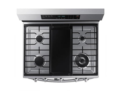 SAMSUNG 6.0 cu. ft. Smart Freestanding Gas Range with Flex Duo(TM), Stainless Cooktop &amp; Air Fry in Stainless Steel - NX60A6751SS-KT