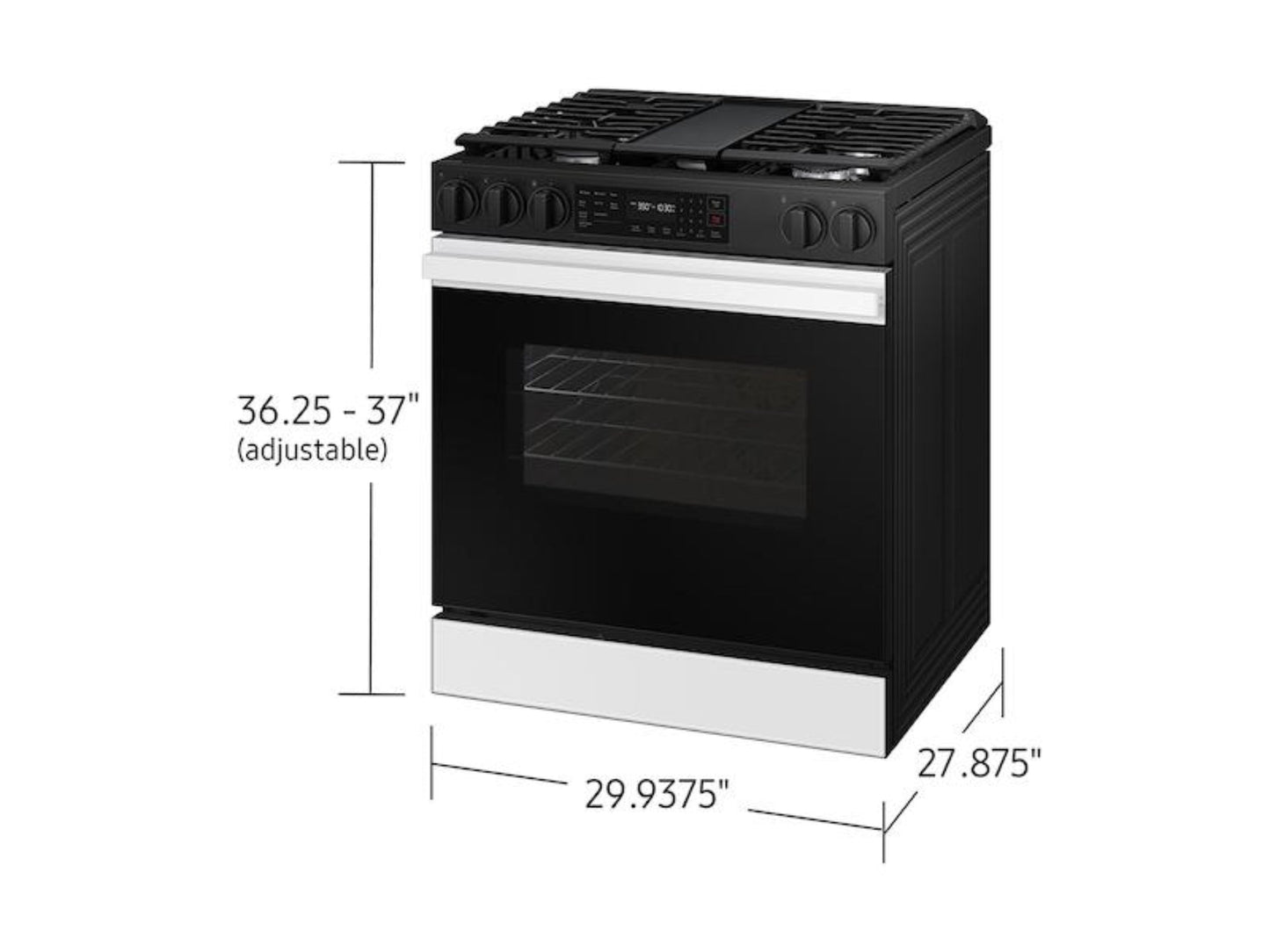 SAMSUNG Bespoke 6.0 cu. ft. Smart Slide-In Gas Range with Air Fry & Precision Knobs in White Glass - NSG6DB830012-KT