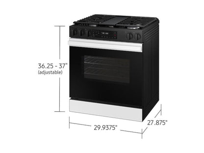 SAMSUNG Bespoke 6.0 cu. ft. Smart Slide-In Gas Range with Air Fry & Precision Knobs in White Glass - NSG6DB830012-KT