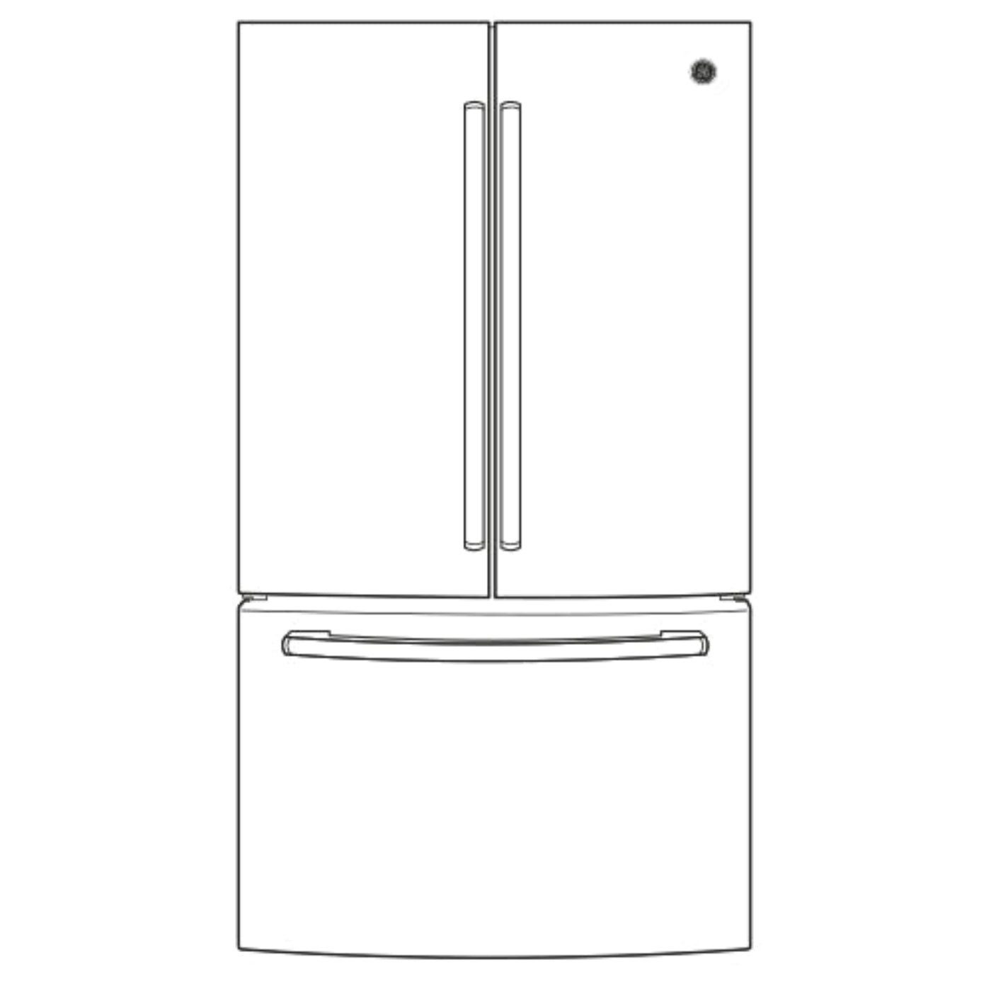 GE APPLIANCES GNE25JGKWW GE® ENERGY STAR® 24.7 Cu. Ft. French-Door Refrigerator -GNE25JGKWW-KT