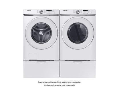 SAMSUNG DVE45T6000W 7.5 cu. ft. Electric Dryer with Sensor Dry in White - DVE45T6000W-KT