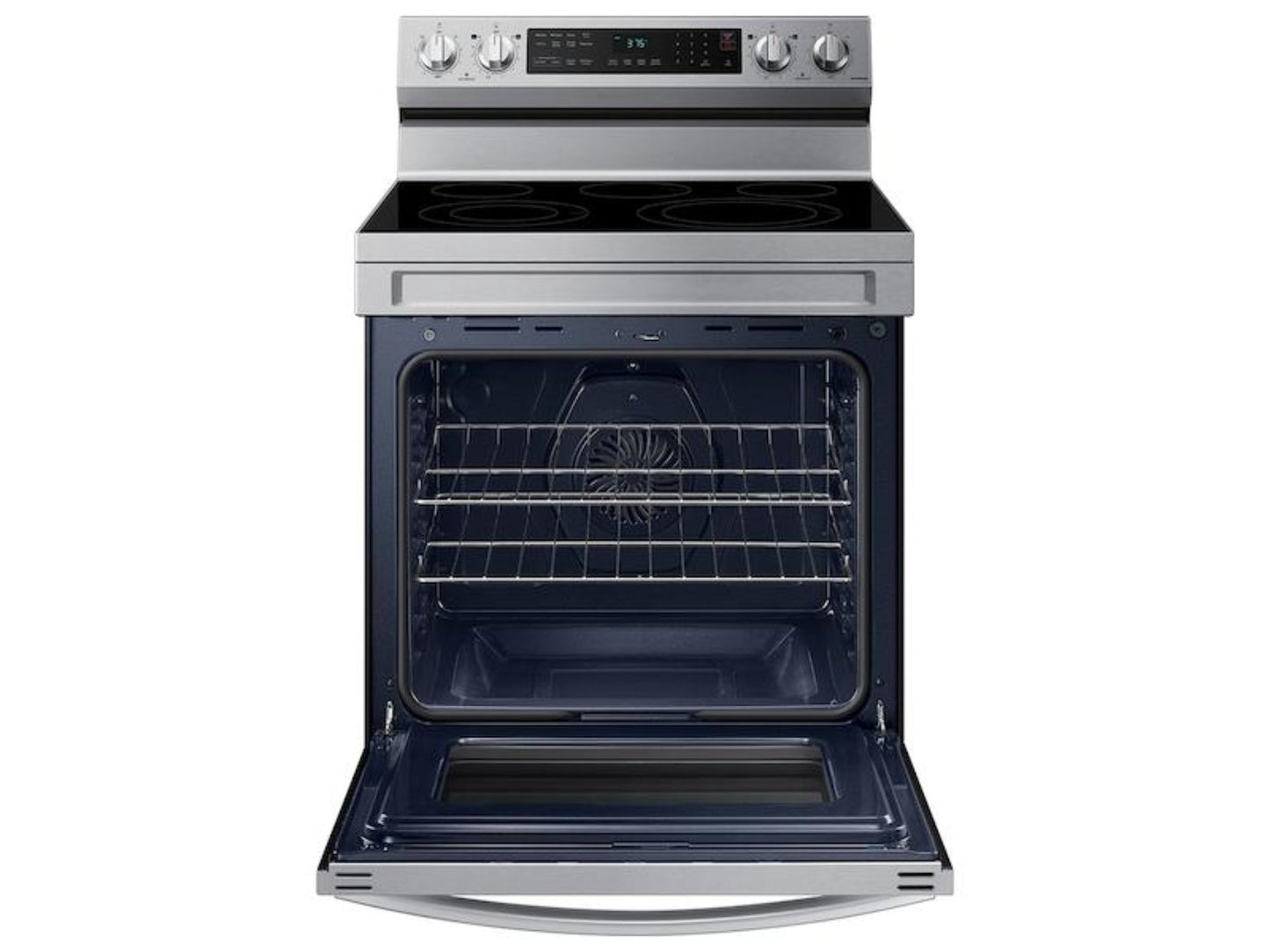 SAMSUNG 6.3 cu. ft. Smart Freestanding Electric Range with No-Preheat Air Fry & Convection in Stainless Steel - NE63A6511SS-KT