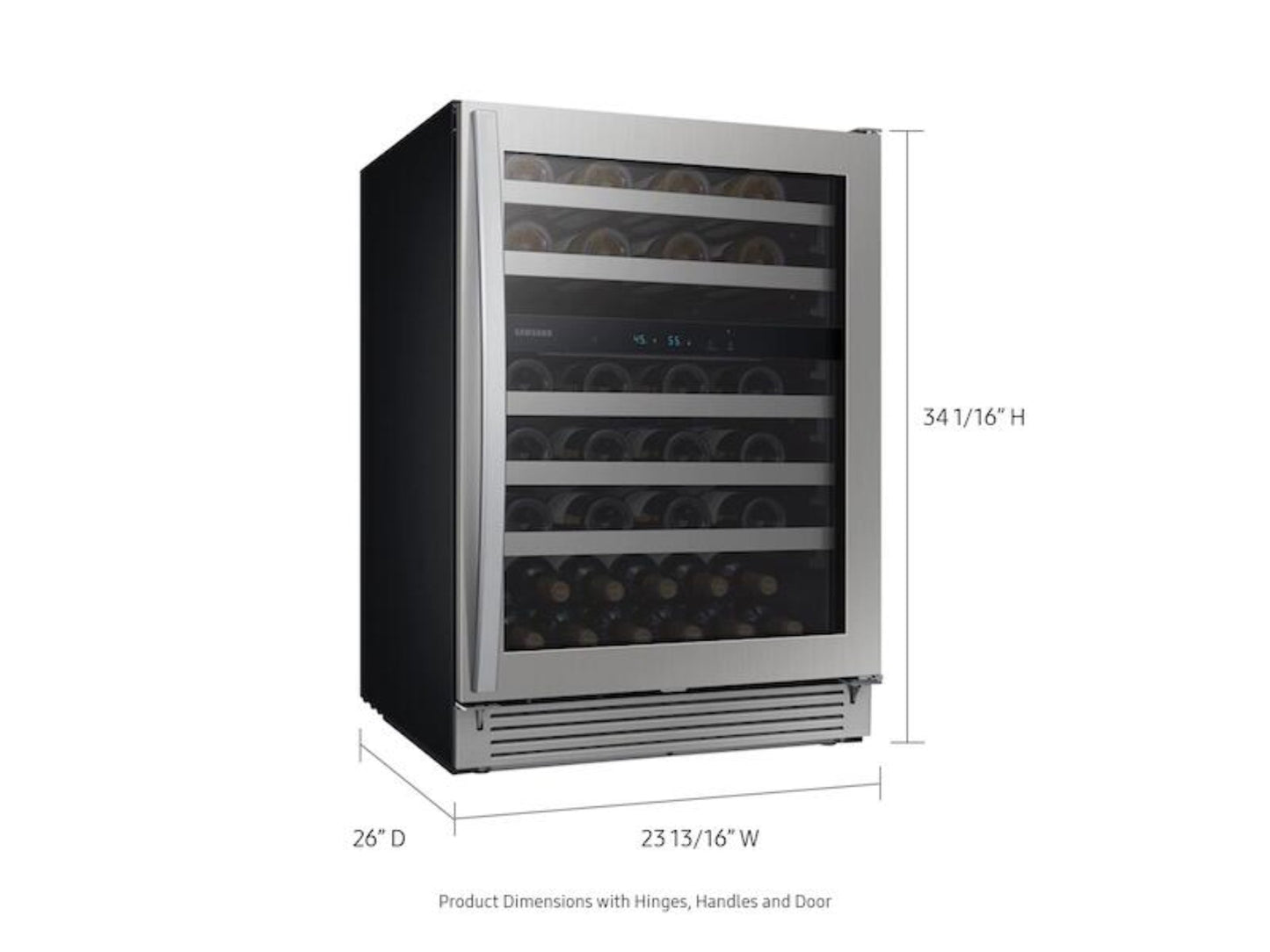 SAMSUNG 51-Bottle Capacity Wine Cooler in Stainless Steel - RW51TS338SR-KT