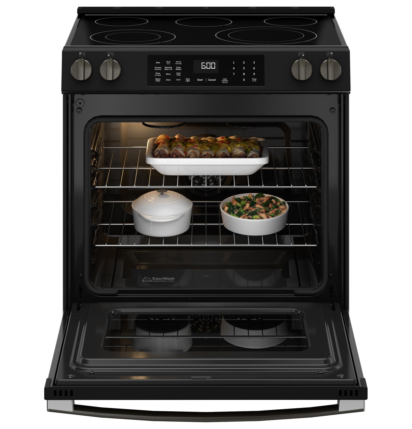 GE APPLIANCES GRS600AVDS GE(R) 30" Slide-In Electric Convection Range with No Preheat Air Fry and EasyWash(TM) Oven Tray - GRS600AVDS-KT