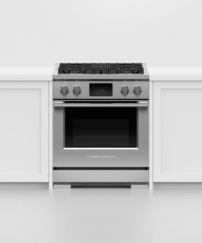 FISHER & PAYKEL RDV3304N Dual Fuel Range, 30", 4 Burners, Self-cleaning - RDV3304N-KT