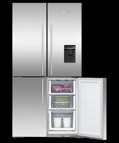 FISHER & PAYKEL RF203QDUVX1 Freestanding Quad Door Refrigerator Freezer, 36", 18.9 cu ft, Ice & Water - RF203QDUVX1-KT