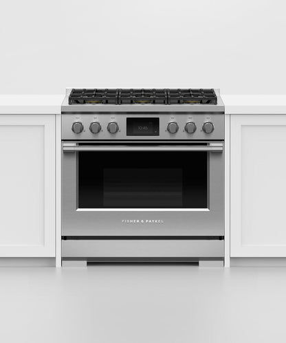 FISHER & PAYKEL RDV3366N Dual Fuel Range, 36", 6 Burners, Self-cleaning - RDV3366N-KT
