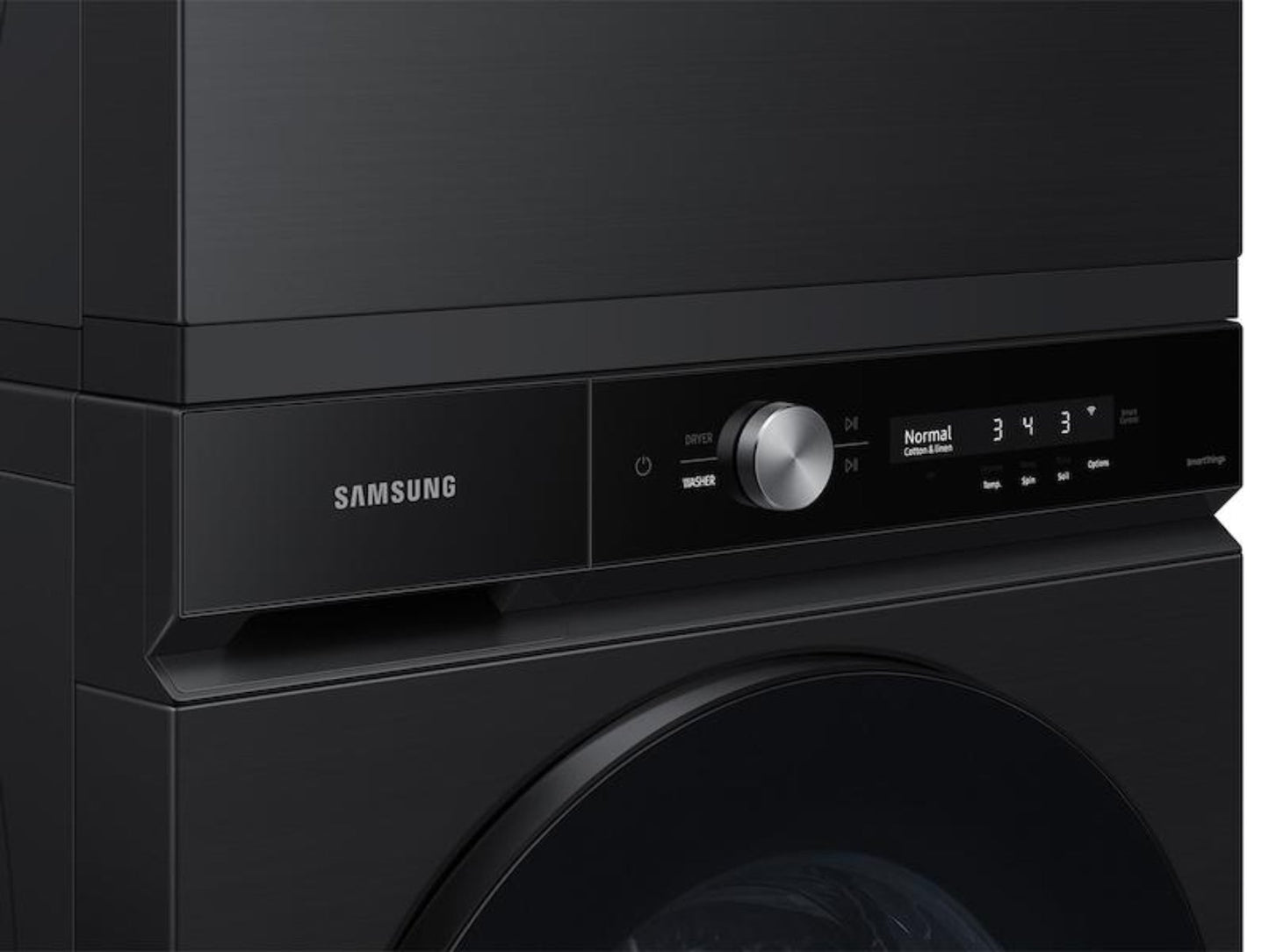 SAMSUNG Bespoke 7.6 cu. ft. Ultra Capacity Electric Dryer with Super Speed Dry and AI Smart Dial in Brushed Black - DVE53BB8700VA3-KT
