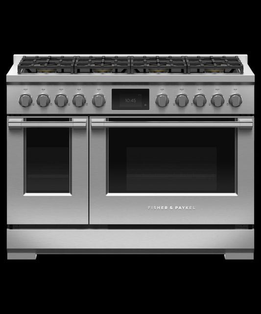 FISHER & PAYKEL RDV3488N Dual Fuel Range, 48", 8 Burners, Self-cleaning - RDV3488N-KT