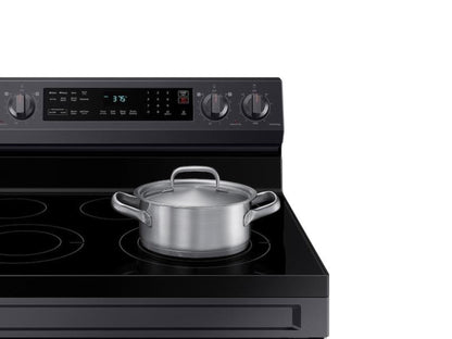 SAMSUNG 6.3 cu. ft. Smart Freestanding Electric Range with No-Preheat Air Fry & Convection in Black Stainless Steel - NE63A6511SG-KT