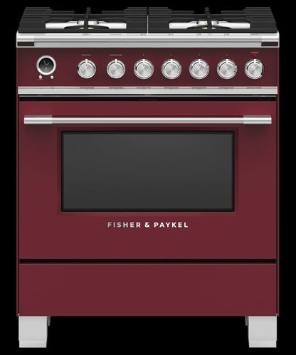 FISHER & PAYKEL OR30SCG6R1 Dual Fuel Range, 30", 4 Burners, Self-cleaning - OR30SCG6R1-KT