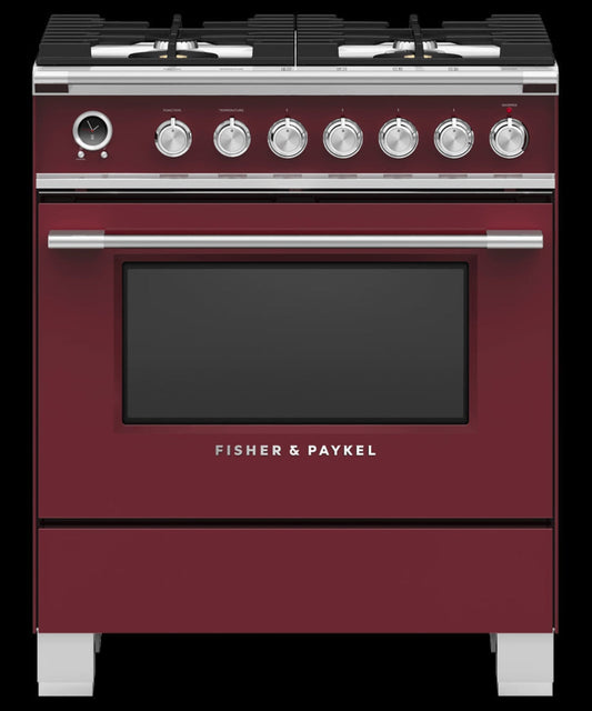 FISHER & PAYKEL OR30SCG6R1 Dual Fuel Range, 30", 4 Burners, Self-cleaning - OR30SCG6R1-KT