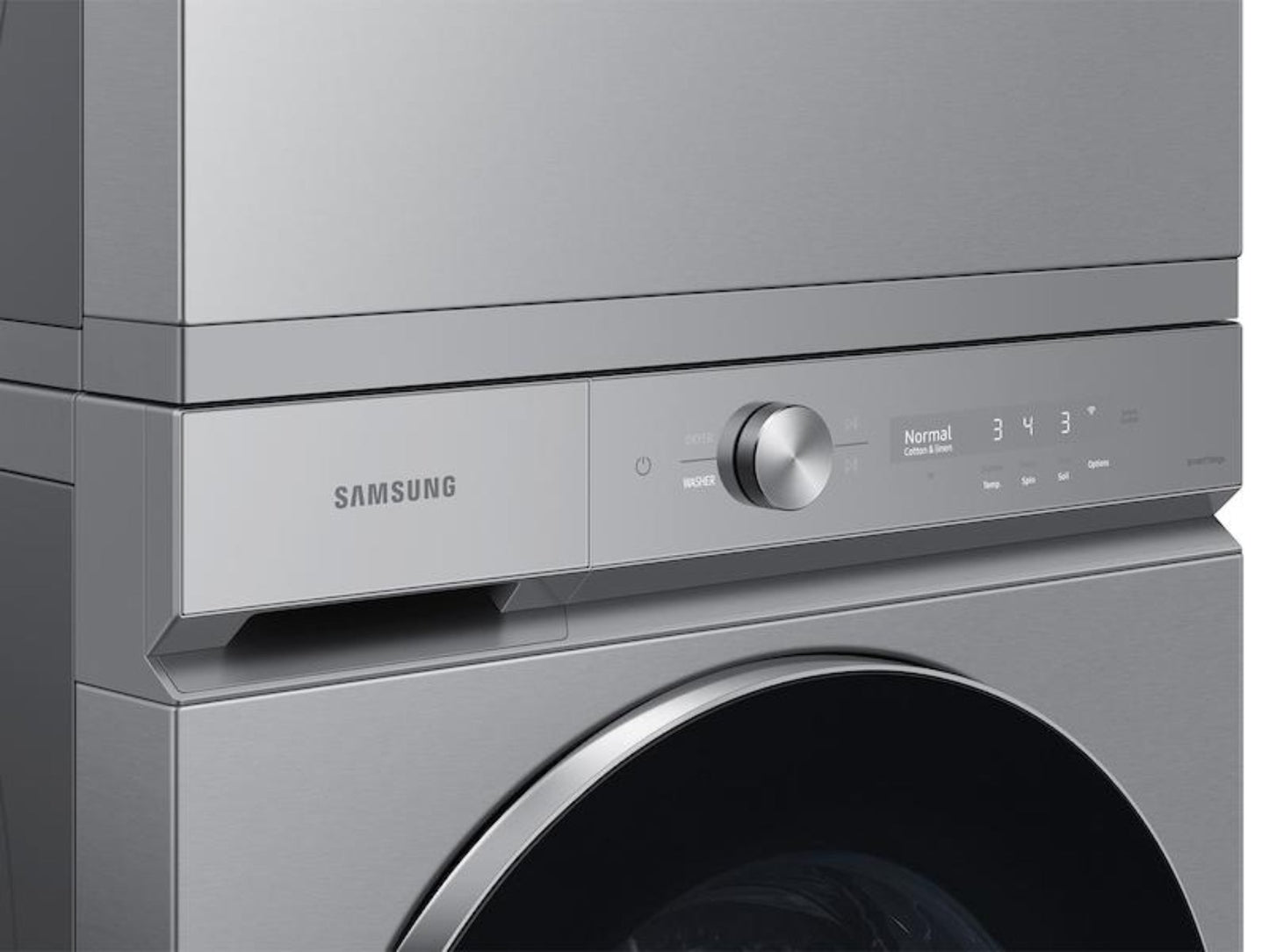 SAMSUNG Bespoke 7.6 cu. ft. Ultra Capacity Electric Dryer with AI Optimal Dry and Super Speed Dry in Silver Steel - DVE53BB8900TA3-KT