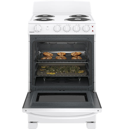 HOTPOINT RAS240DMWW Hotpoint 24" Electric Free-Standing Front-Control Range - RAS240DMWW-KT
