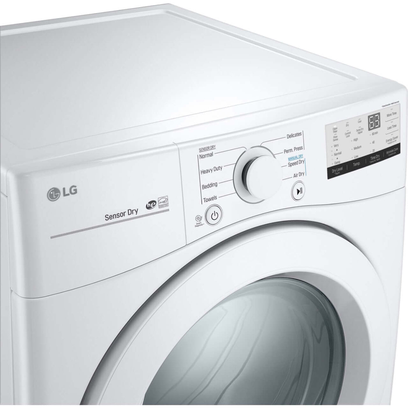 LG 27 In. 7.4-Cu. Ft. Ultra-Large Capacity Gas Dryer in White (DLG3401W)