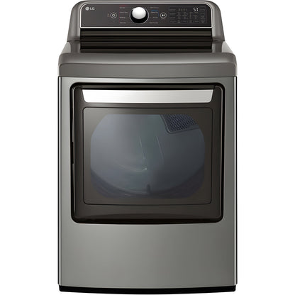 LG 7.3-Cu. Ft. Ultra Large Capacity Smart wi-fi Enabled Rear Control Gas Dryer with EasyLoad Door in Graphite Steel (DLG7401VE)