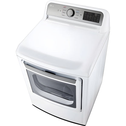 LG 7.3-Cu. Ft. Ultra Large Capacity Smart wi-fi Enabled Rear Control Gas Dryer with EasyLoad Door in White (DLG7401WE)