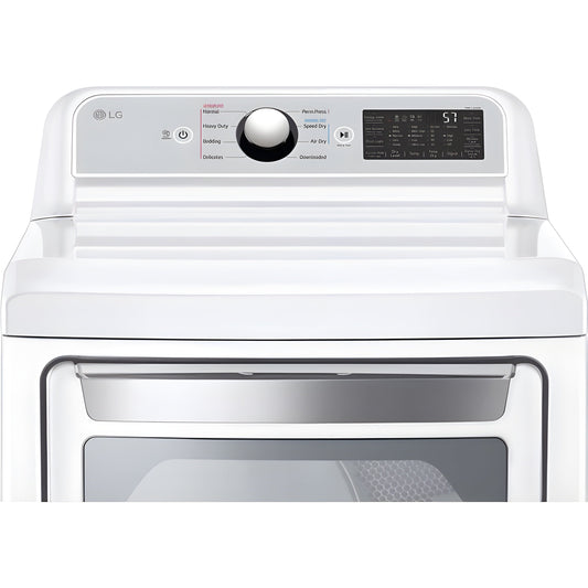 LG 7.3-Cu. Ft. Ultra Large Capacity Smart wi-fi Enabled Rear Control Gas Dryer with EasyLoad Door in White (DLG7401WE)