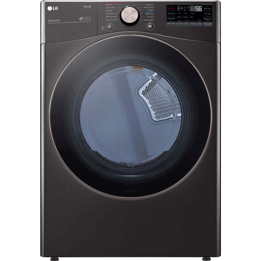 LG 27 In. 7.4-Cu. Ft. Front Load Gas Dryer with TurboSteam and Built-In Intelligence in Black Steel (DLGX4001B)
