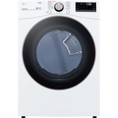 LG 27 In. 7.4-Cu. Ft. Front Load Gas Dryer with TurboSteam and Built-In Intelligence in White (DLGX4001W)
