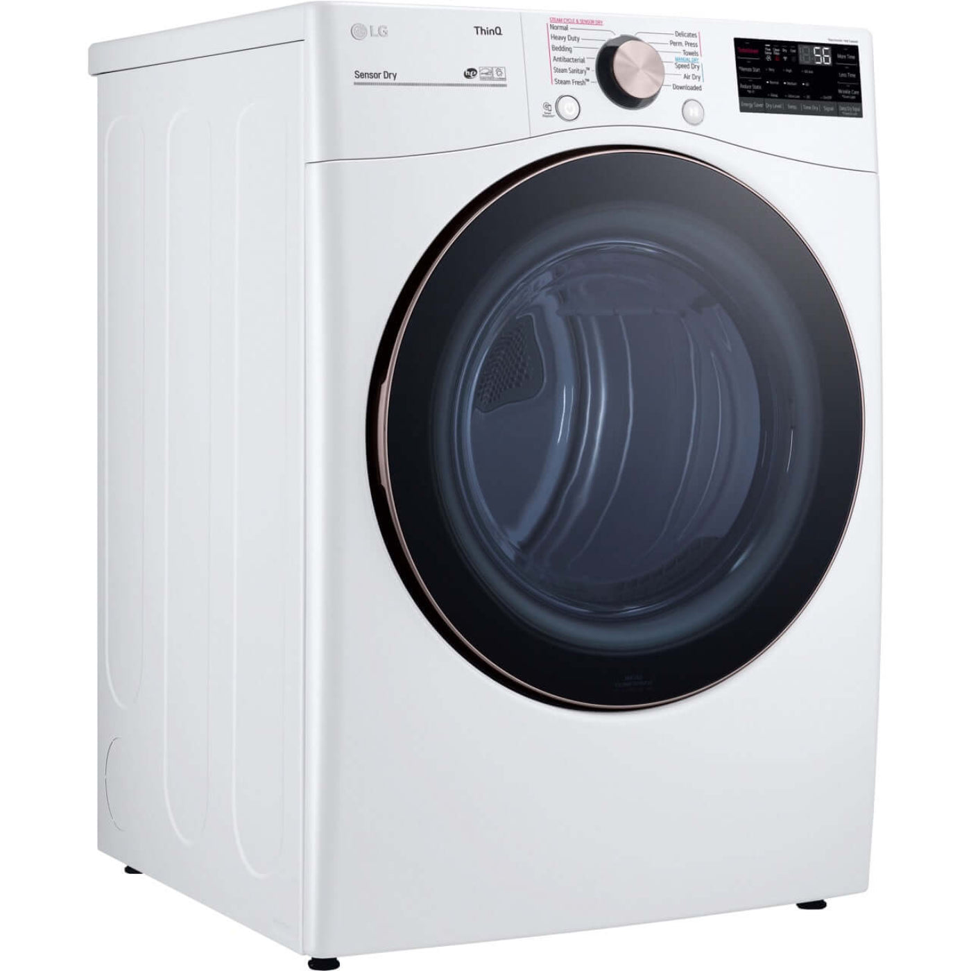LG 27 In. 7.4-Cu. Ft. Front Load Gas Dryer with TurboSteam and Built-In Intelligence in White (DLGX4001W)