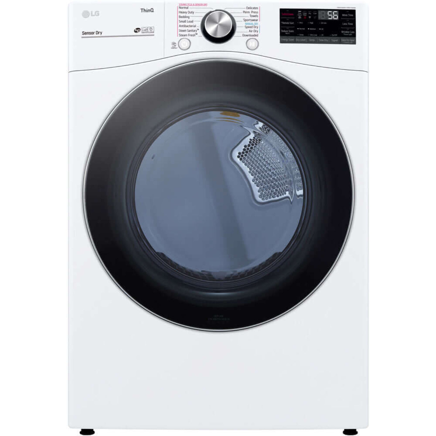 LG 27 In. 7.4-Cu. Ft. Front Load Gas Dryer with TurboSteam and Built-In Intelligence in White (DLGX4001W)