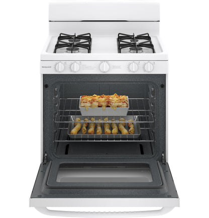 HOTPOINT 30" Free-Standing Gas Range with Cordless Battery Ignition - RGBS200DMWW-KT