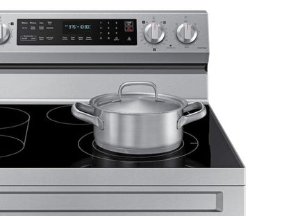 SAMSUNG 6.3 cu. ft. Smart Freestanding Electric Range with No-Preheat Air Fry, Convection+ & Griddle in Stainless Steel - NE63A6711SS-KT