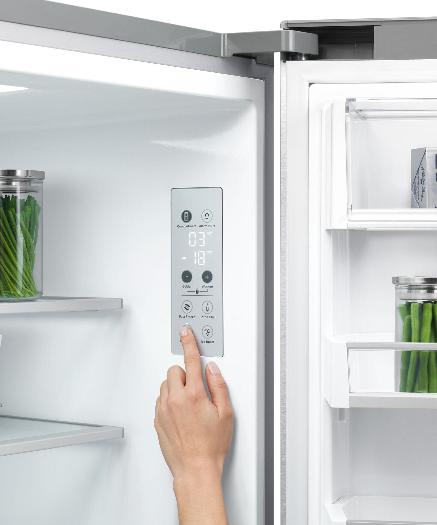 FISHER & PAYKEL RF203QDUVX1 Freestanding Quad Door Refrigerator Freezer, 36", 18.9 cu ft, Ice & Water - RF203QDUVX1-KT