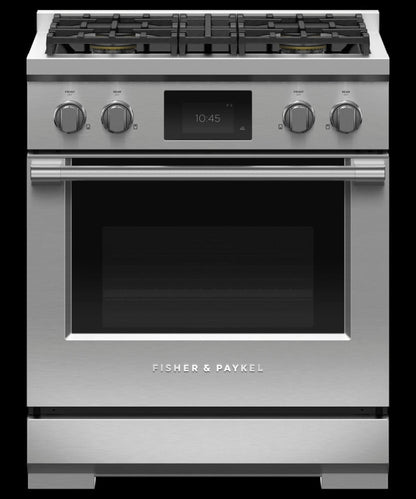 FISHER & PAYKEL RDV3304N Dual Fuel Range, 30", 4 Burners, Self-cleaning - RDV3304N-KT