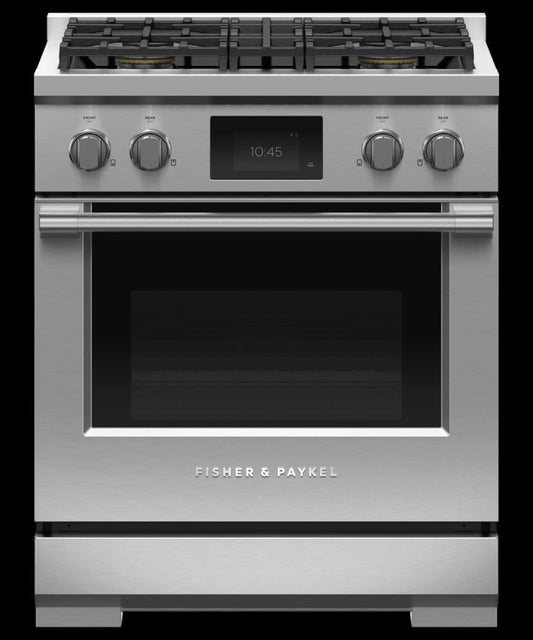 FISHER & PAYKEL RDV3304N Dual Fuel Range, 30", 4 Burners, Self-cleaning - RDV3304N-KT