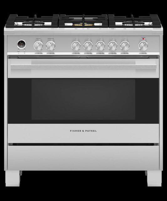 FISHER & PAYKEL OR36SDG6X1 Dual Fuel Range, 36", 5 Burners, Self-cleaning - OR36SDG6X1-KT