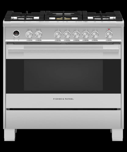 FISHER & PAYKEL OR36SDG6X1 Dual Fuel Range, 36", 5 Burners, Self-cleaning - OR36SDG6X1-KT
