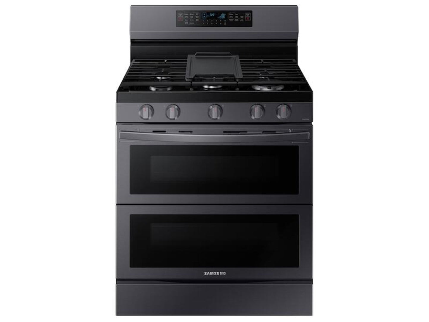 SAMSUNG 6.0 cu. ft. Smart Freestanding Gas Range with Flex Duo(TM) & Air Fry in Black Stainless Steel - NX60A6751SG-KT