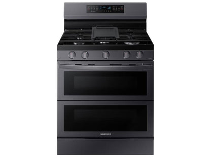 SAMSUNG 6.0 cu. ft. Smart Freestanding Gas Range with Flex Duo(TM) & Air Fry in Black Stainless Steel - NX60A6751SG-KT