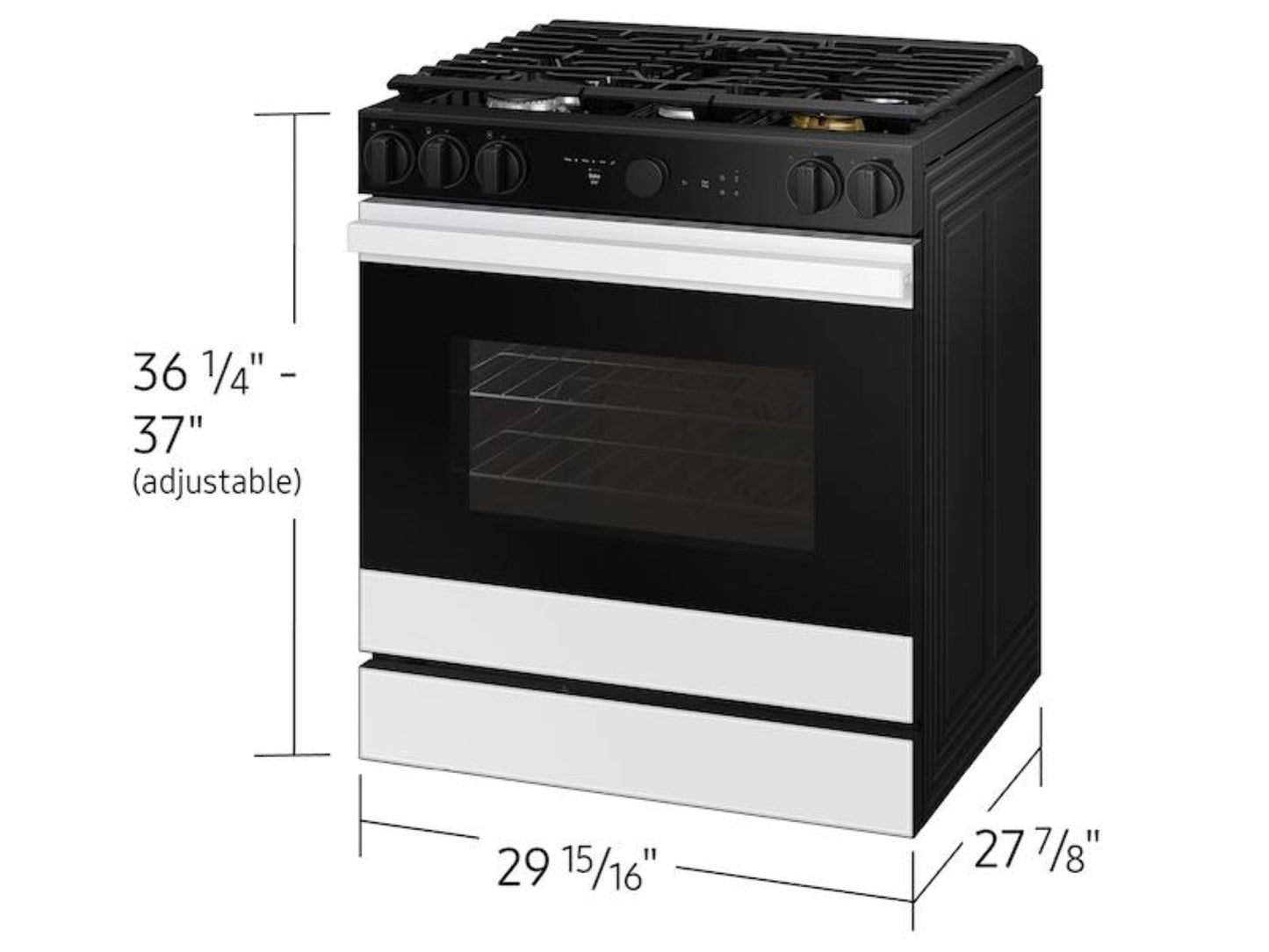 SAMSUNG Bespoke 6.0 cu. ft. Smart Slide-In Gas Range with Air Sous Vide & Air Fry in White Glass - NSG6DB850012-KT